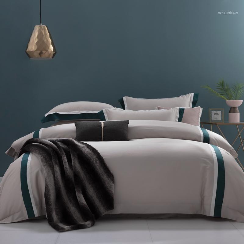 

Luxury Hotel bedlinen Bedding Set King Queen Size Bed Linen 600TC egyptian Cotton Duvet Cover Bed Sheet Set Pillowcases1