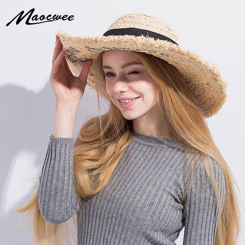 

Wide Brim Hats 2021 Handmade Panama For Women Large Beach Sun With Fashion Long Belt Visor Hat Raffia Straw Wholesale