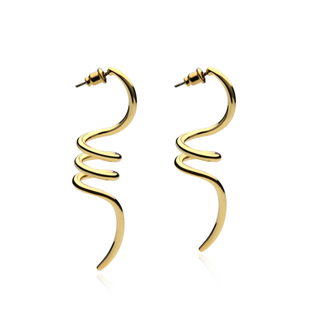 

VAROLE Spiral Shapes Dangle Earrings Gold Color Earings 100% Copper Drop Earrings For Women Long Earring Jewelry Brincos