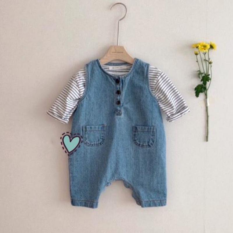 

2021 Spring New Boys Denim Jumpsuit Romper Girls Sleeveless Playsuit Kids Overalls Newborn Baby Clothing Hmii, 36536232