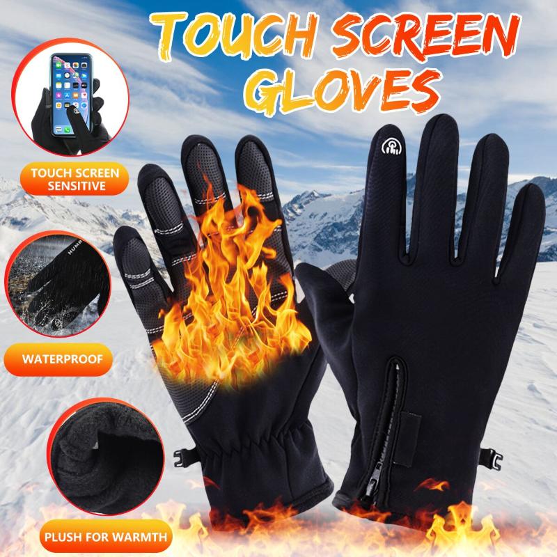 

Warm Gloves Polar Fleece Snowboard Gloves Snowmobile Motorcycle Riding Winter Windproof Waterproof Unisex Snow, As pic