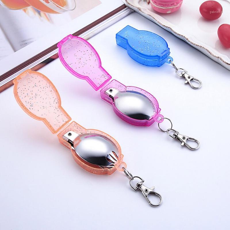 

Outdoor Creative Folding Tableware Stainless Durable Spoon For Rice Soup Travel Camping Picnic Utensil With Storage Pocket1