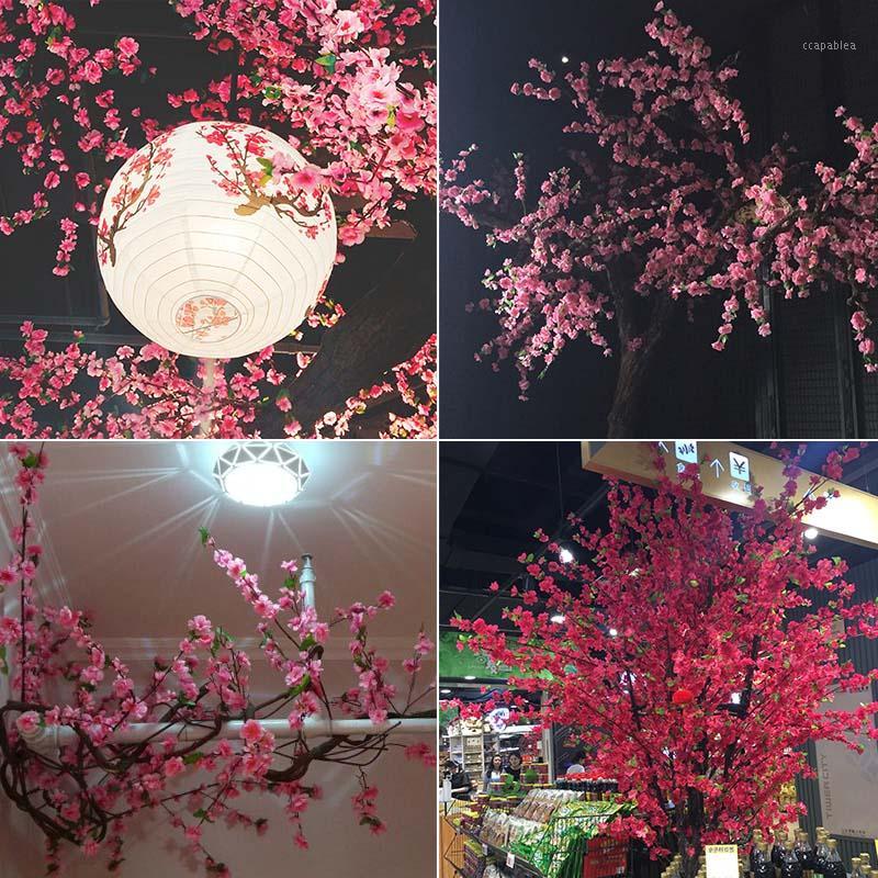 

Luyue DIY Artificial Peach Tree Fake Peach Flower Tree Vine Wishing Wedding Decoration Living Room Simulation Flower1, Pink small 1