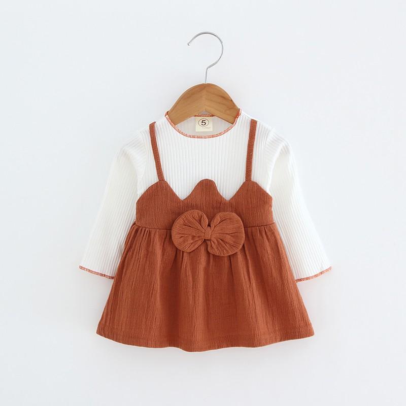 

Baby Girl Dresses Autumn Baby girls clothes princess girls dress BOW patchwork Kids Clothes Children Party dresses, Brown