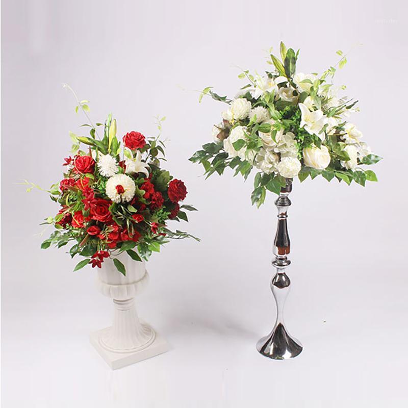

40cm silk peonies rose hydrangea artificial flower ball arrangement decor for wedding backdrop table T Station flower bouquet1, Rose pink