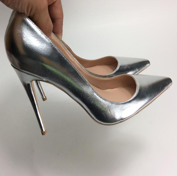 

2021 New Sexy High Heels Fashion Ladies'shoes Big 41 4243 White Stiletto Heel Pumps Leather Wedding Office Shoes NIK0