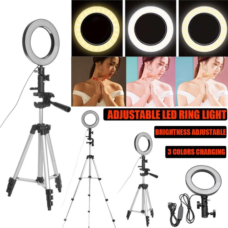 

26CM Selfie Ring Lamp Led Ring Light Selfie W/Tripod For Phone Video Photography Lighting For Youtube Phone Holder