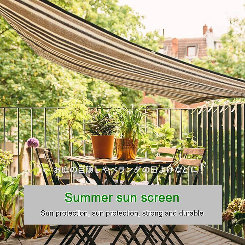 

Anti-Uv Sunshade Net Outdoor Garden Sunscreen Cloth Car Sunblock Shade Cover Plant Stripe Design Greenhouse Cover With 4 Ropes1, As shown