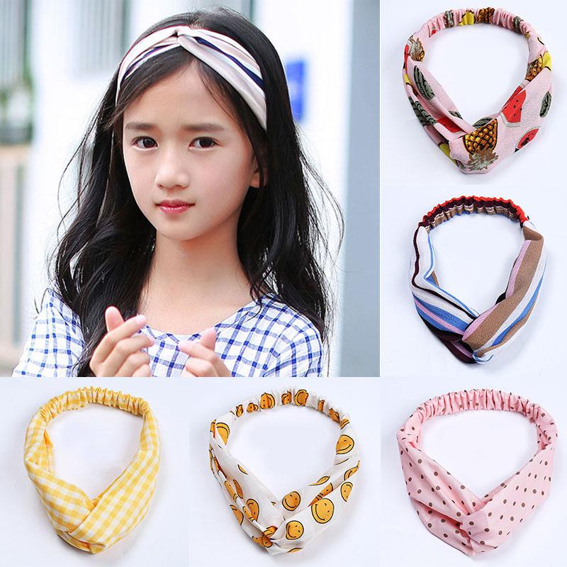 

Summer New Outdoor Beach Floral Elastic Girls Headband Twisted Knotted Baby Girl Turban Hair Band Accessories Kids Headbands, Style 1