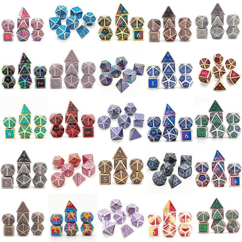 

Dragon Style Metal Dice Set,7 PCS Metallic Role-playing DND Game D&D Dice with Free Metal Case for D&D Game Role Playing1