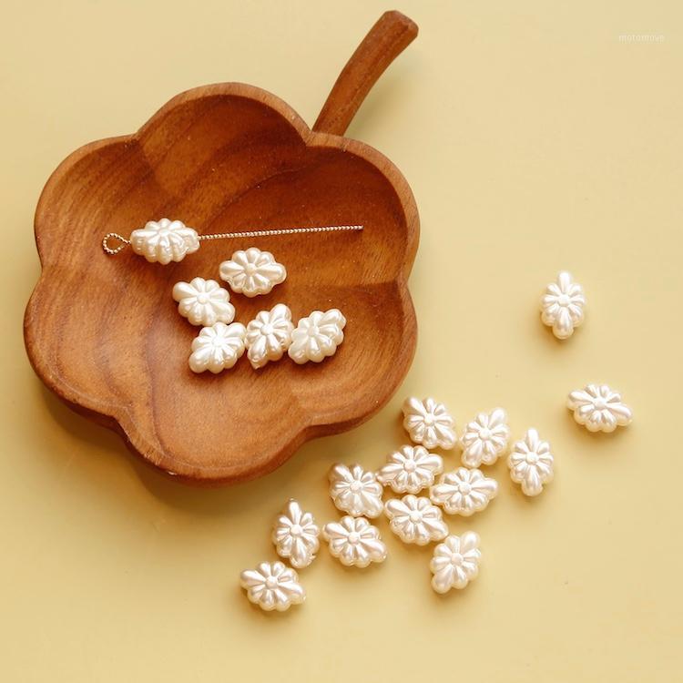 

Cute Small Grains with Flower Acrylic Imitation Pearl Color Vertical Hole Resin Beads Japan DIY Ornament Earrings Accessories1