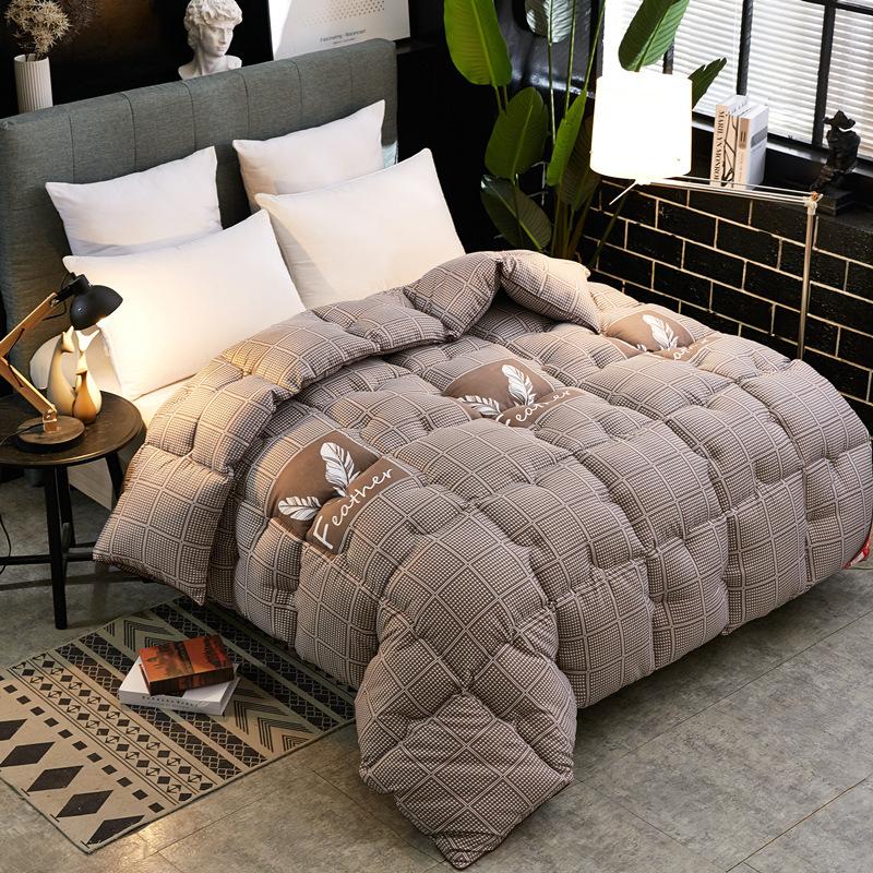 

Autumn Winter Thicken Warm Quilt Blanket Double  Queen Bed Cover Bedding Skin-friendly Printed Comforter Home Hotel Duvets, 03