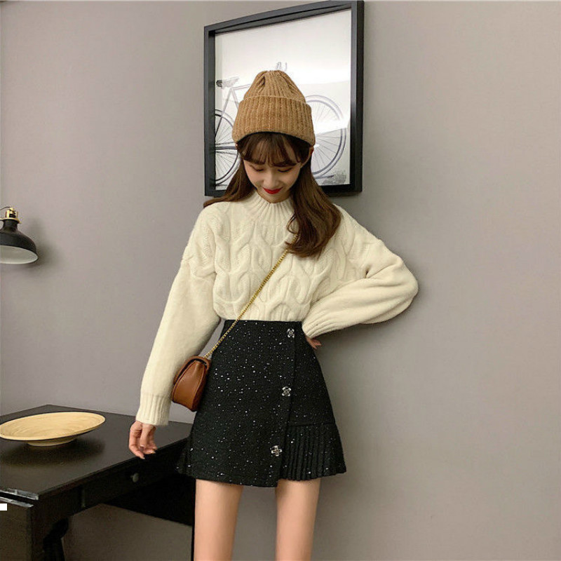 

New autumn 2021 and winter fashions button short, elegant women' sequined sequins with short skirts y370 Y804, Heise