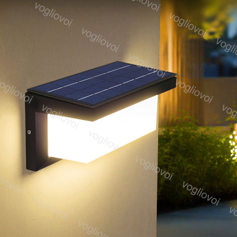 

Solar Lamps LED 18W 30W Wall lights Outdoor Waterproof IP65 Aluminum + Acrylic Cover Balck Body 3000K For Courtyard Gardening DHL