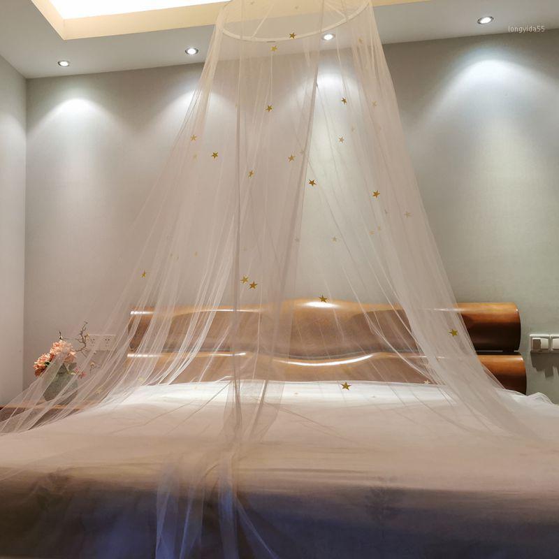 

Luminous Star Single Open Door Simple Court Round Mosquito Net 60 * 250 * 1200 76 Stars Elegant Dome Mosquito Repellent Insect1