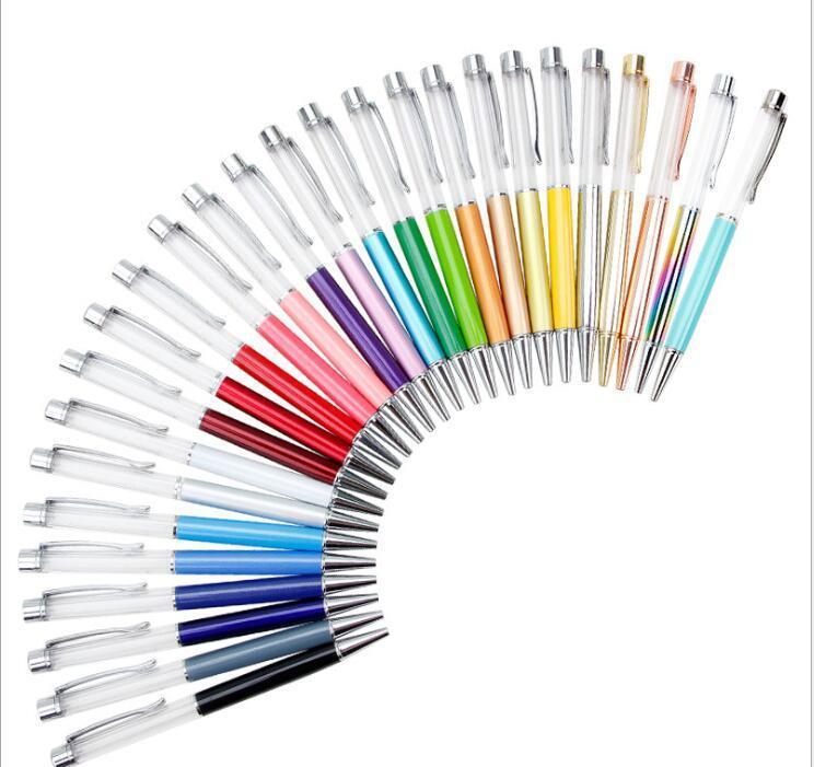 

Writing Gift Diy Empty Tube Metal Ballpoint Pens Self-filling Floating Glitter Dried Flower Crystal Pen Ballpoi bbyRay sweet07, As shown