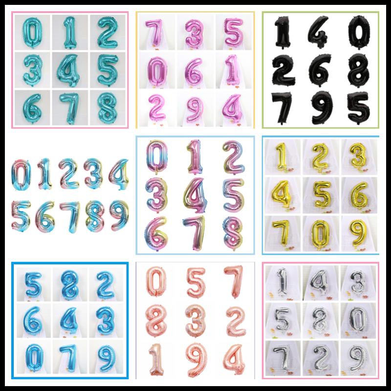 

Big 32inch 1pcs Foil Balloon Number 0 1 2 3 4 5 6 7 8 9 for Boys Girls Birthday Party Pink Blue Balloons Party Supplies