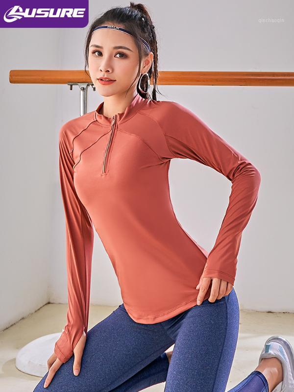 

Lusure sports shirt women' spring running long-sleeved net red fitness clothes Slim was thin and quick-drying t-shirt yoga1, Pink