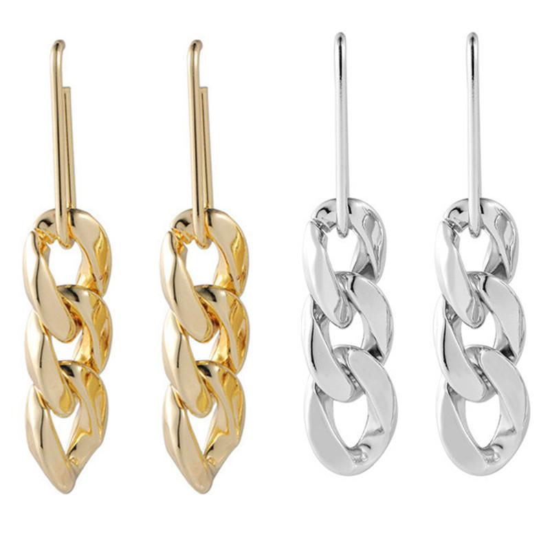 

2020 New Arrival Belonging Chain Long Earrings Retro Korean Drop Earrings for Women Gold Silver Color Punk pendientes Dangler