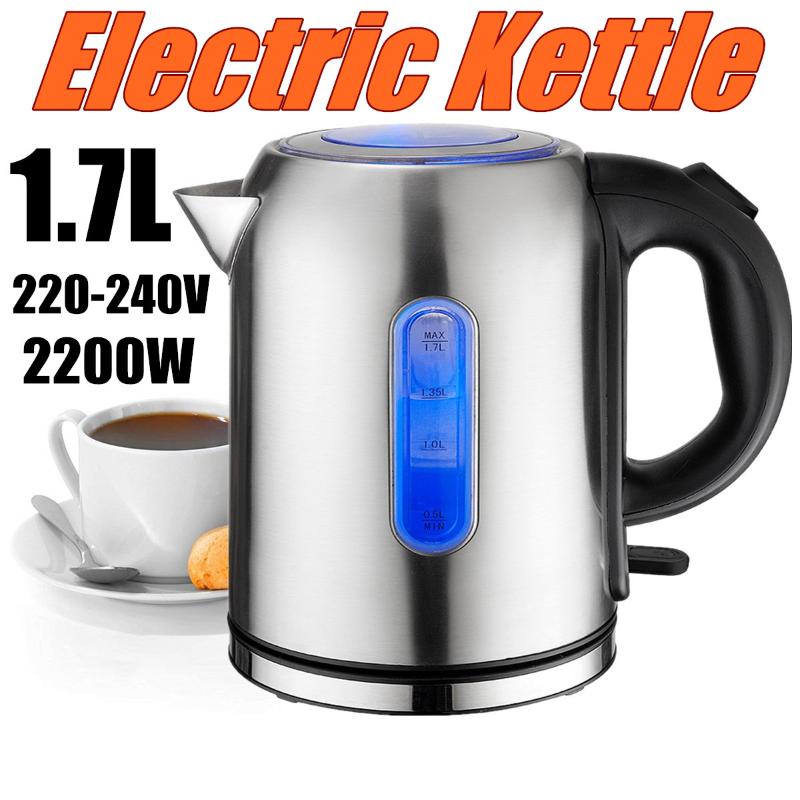 

1.7L Electric Kettle Safety Stainless Steel Portable Travel Water Boiler Heater 220V Large Capacity Home Electric Appliance
