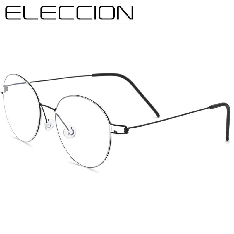 

ELECCION Ultralight Screwless Eyewear Prescription Eyeglasses Frame Men Round Myopia Optical Denmark Korean Glasses Frame Women