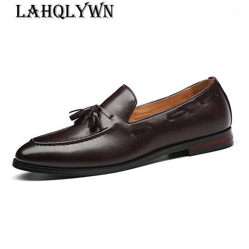 

New Men Tassel Loafers PU Leather Formal Shoes Elegant Dress Shoe Simple Slip On Man Casual Footwear Large Size 48 47 46 H2921, Black men shoes