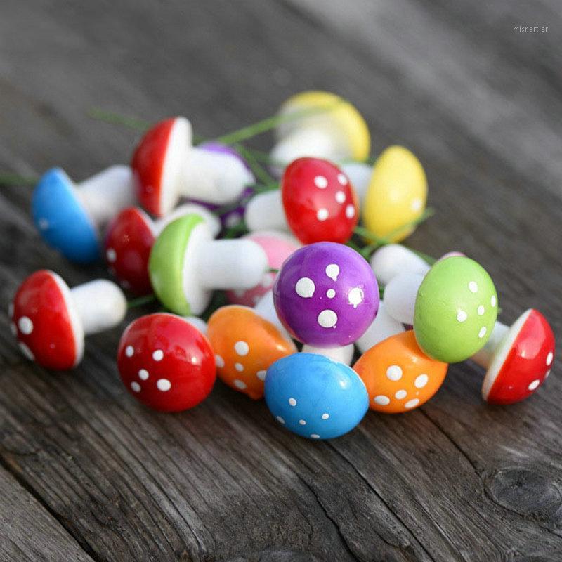 

18pcs/set Artificial Mini Foam Mushroom Colorful Mushrooms Miniatures Garden Moss Terrarium Resin Crafts Home Festive Decoration1, As pic