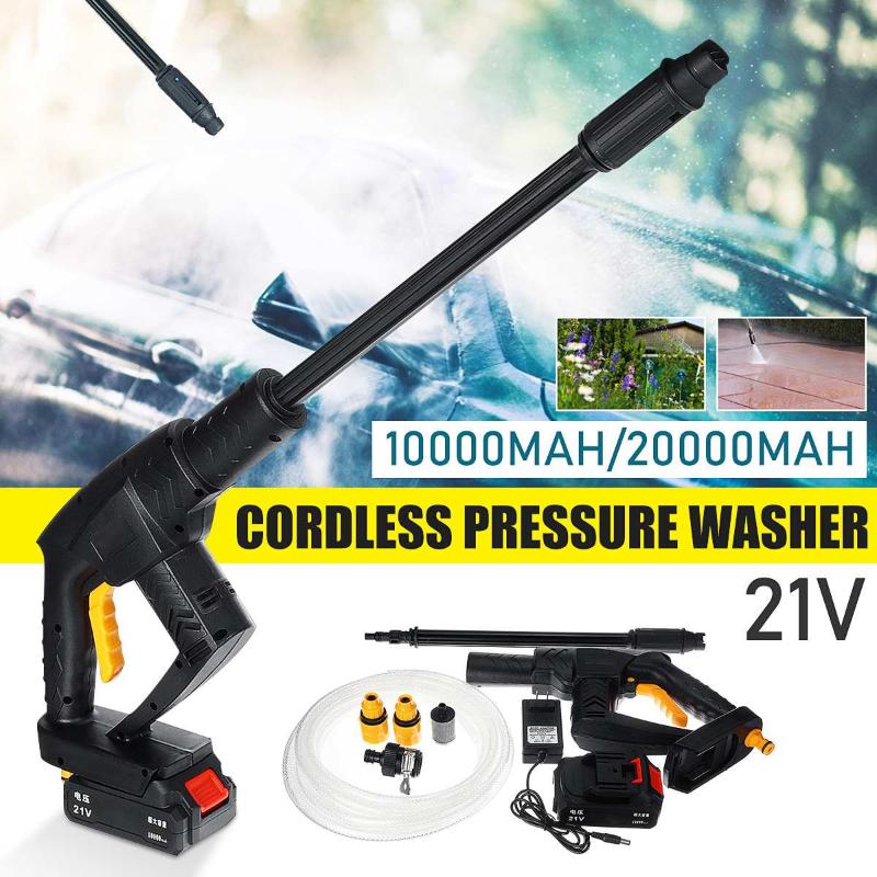 

21V High Pressure Car Washer Rechargeable Auto Spray Water Gun Car Cleaning Cordless Handheld Cleaner For Home Garden Watering