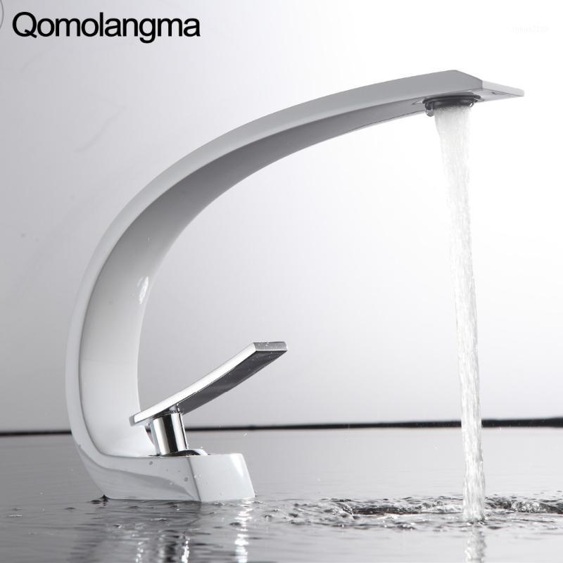

Wholesale- Bathroom Arc Basin Faucet.Brass Made Chrome White Painting,Chrome Green Painting Deck Mounted Faucet. Hot Cold Tap. Sink Mixer1