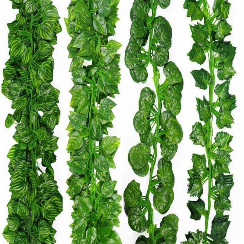 

Decorative Flowers & Wreaths 2M 24Pcs Wired Ivy Leaves Garland Silk Artificial Vine Greenery For Wedding Home Office Decoratiove 2022 Style