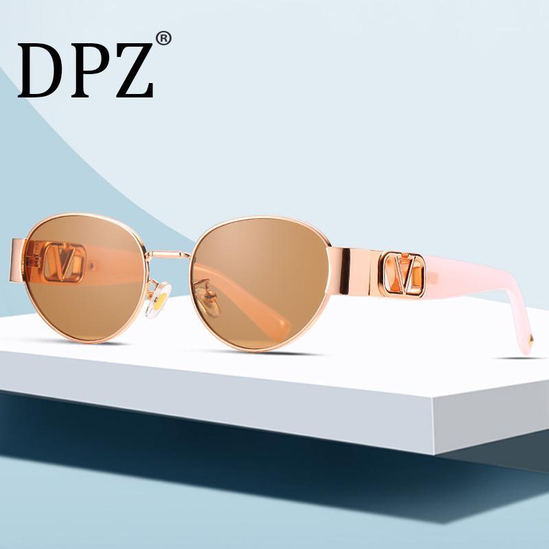 

2020 DPZ New steampunk men's brand high quality sunglasses retro oval V-shaped women's fashion sunglasses UV4001