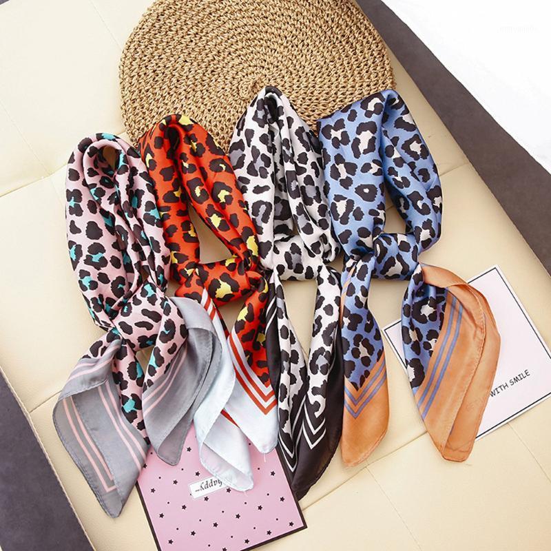 

Leopard Printed Scarf Women Square Wraps Scarves Kerchief Head Neck Summer dust-proof Scarf 1PC hijab scarfes foulard femme1