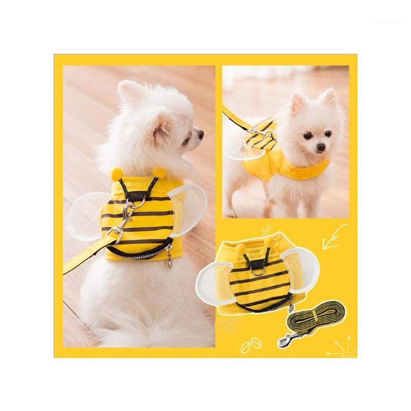 

Vest-style dog leash pet chest strap small dog medium-sized cat cat breathable leash vest pet clothes1, Bee grid