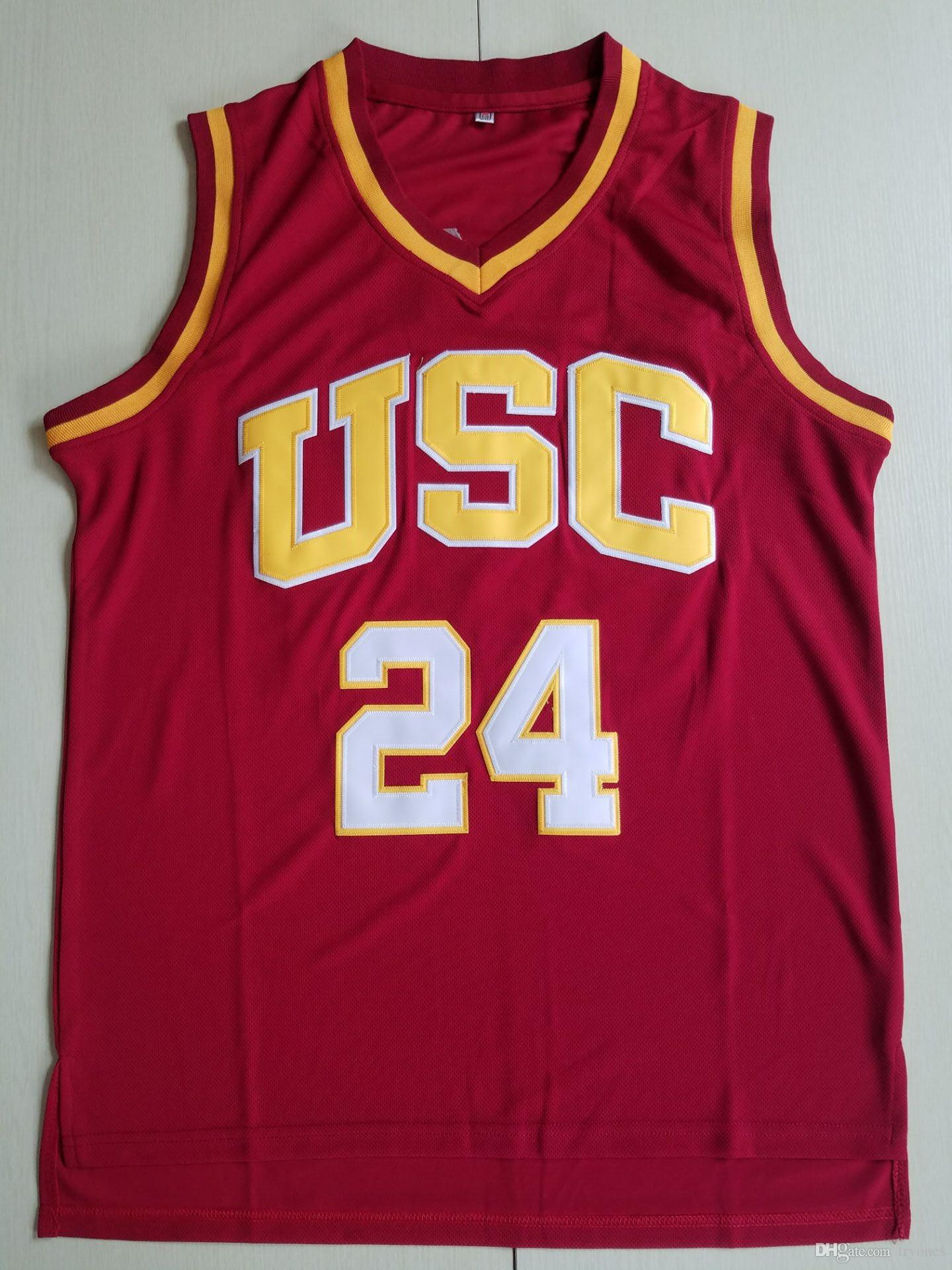 

NCAA Vintage USC Trojans 24 Brian Scalabrine College Basketball Jerseys Mens 33 Lisa Leslie 31 Cheryl Miller Red Yellow University Stitched, Black