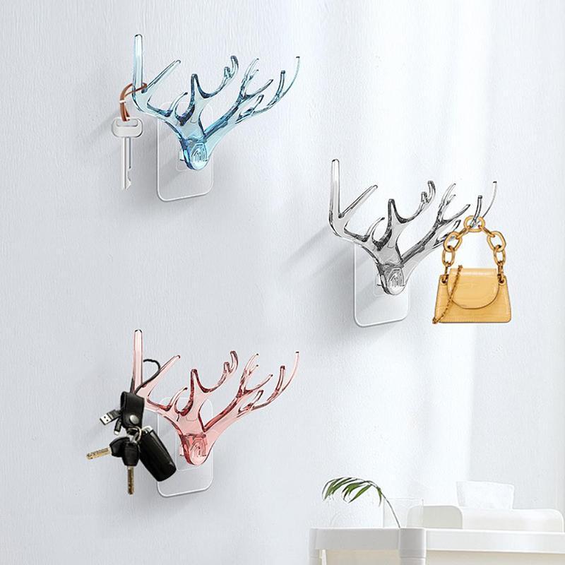 

Antler Punch Free Home Bathroom Wall Hanging Hooks Rack Clothes Hat Scarf Hanger1