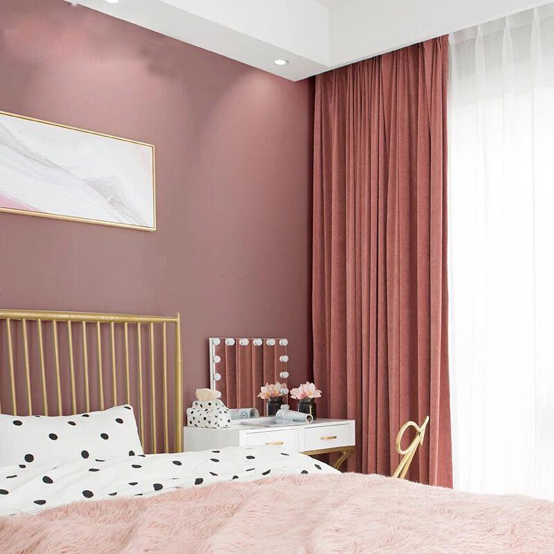

Nordic Curtains for Living Dining Room Bedroom High Density Super Soft Feeling ClaireFlannel Chenille CurtainTulle Customization, Tulle