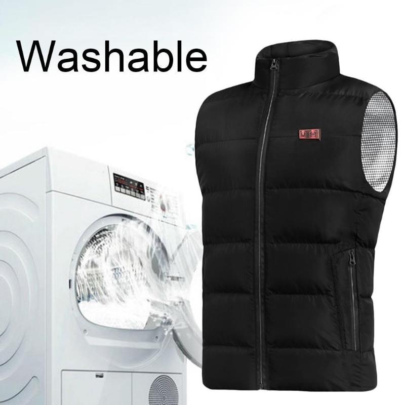 

1Pc Neutral Heating Vest USB Charging Winter Warm Vest Skiing Sleeveless Windproof Camping Jacket For Outdoor Hiking N6T1, Black