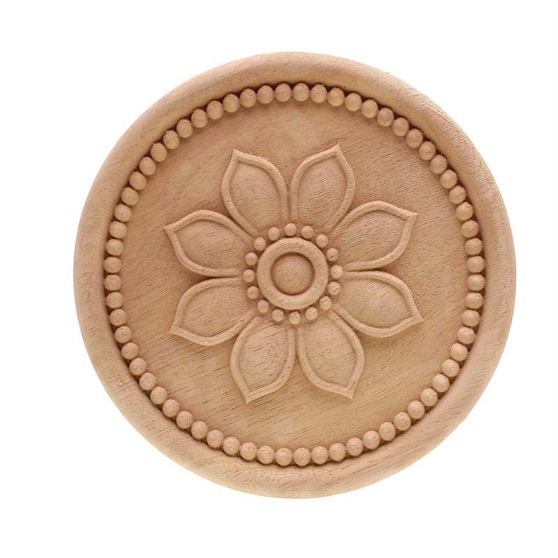 

RUNBAZEF Vintage Unpainted Wood Carved Corner Onlay Applique Frame For Home Furniture Wall Cabinet Door Decor Crafts