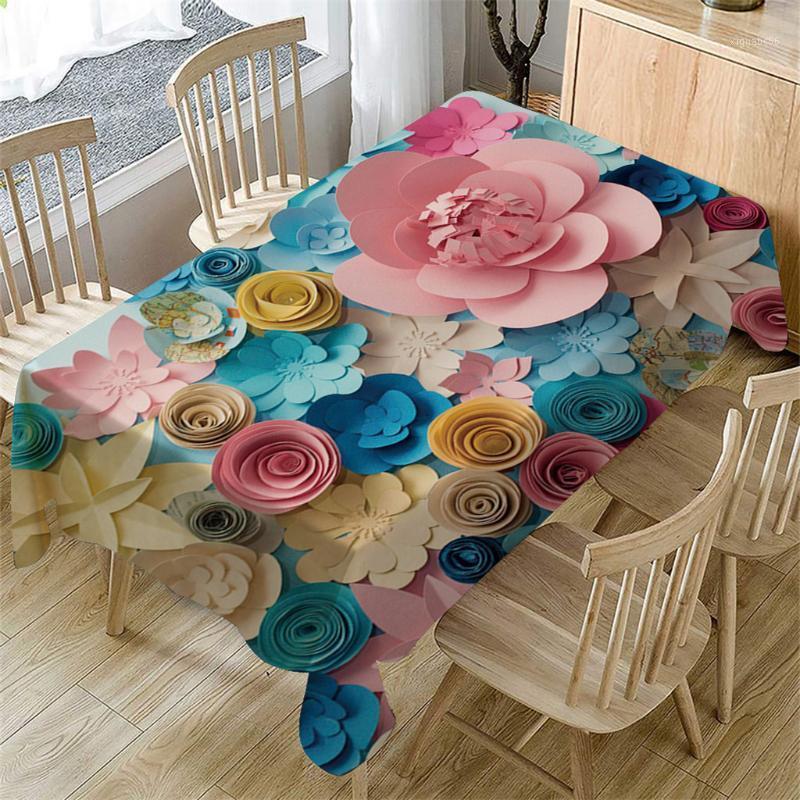 

Tablecloth Primeval 3D Flower Table Cloth Rectangular Table Cover Kitchen Dining Wedding Party Home Decor manteles#301