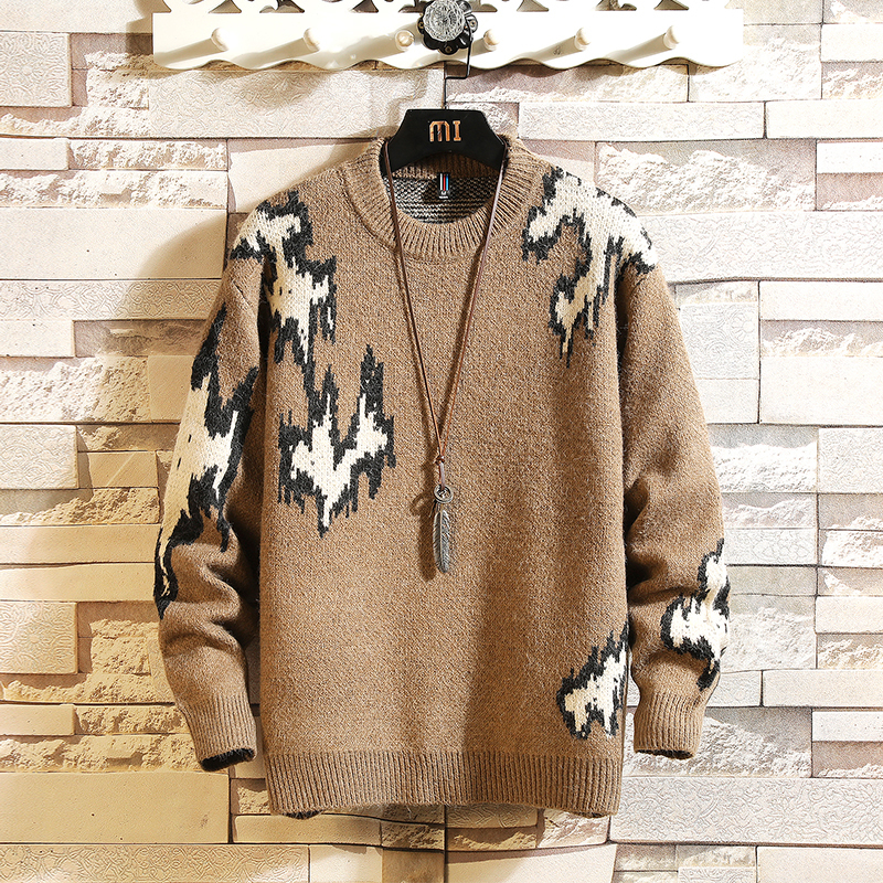 

2021 New Sweaters Men's Black Long Sleeves Autumn Winter Pullover Knitted O-neck Plus Oversize 5xl W7em, Jm20434 1