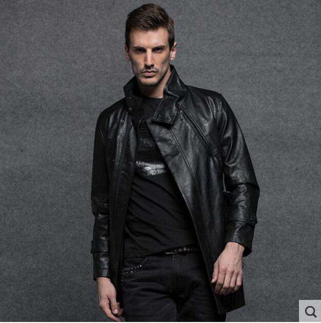 

2021 New Fashion Industry of Stylish Men in Solid Color Sew Long Coat. AFHD, Black