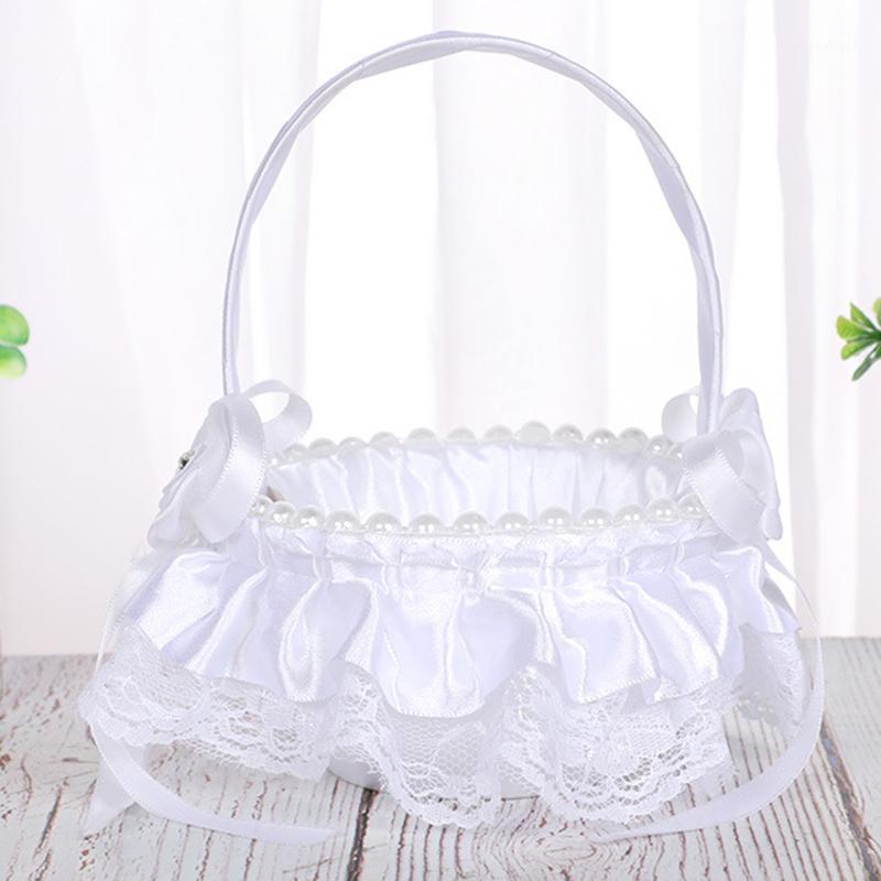 

Wedding Flower Basket 13.0x18.0cm Simulation Petals Party Flower Basket Home Room Table Decoration Gift1