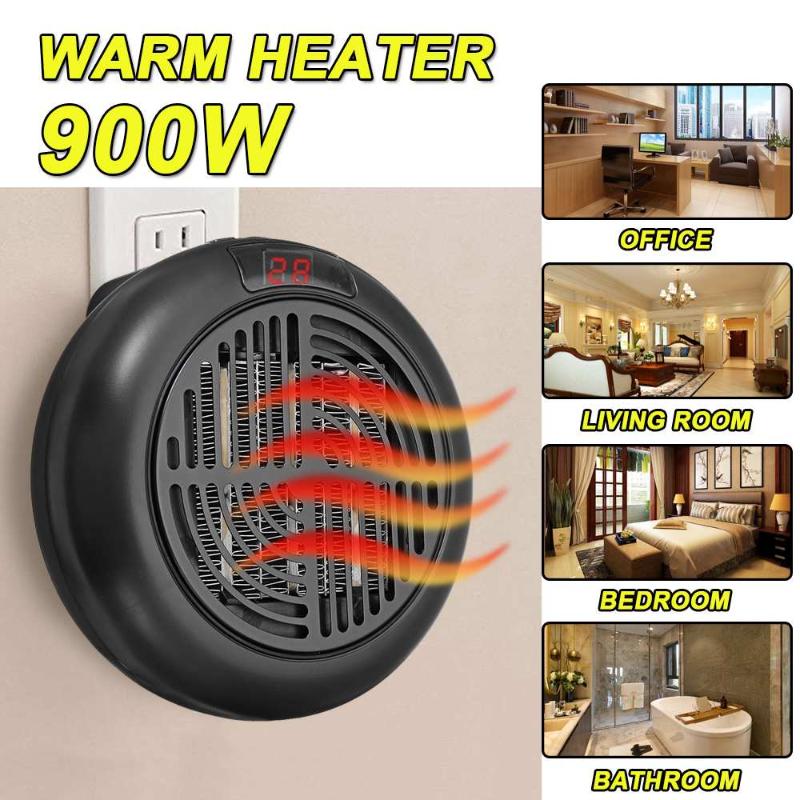 

900W Mini Fan Heater For Home Portable Plug-in Electric Wall Heater Stove Winter Warmer Heating Device Warmer Fan