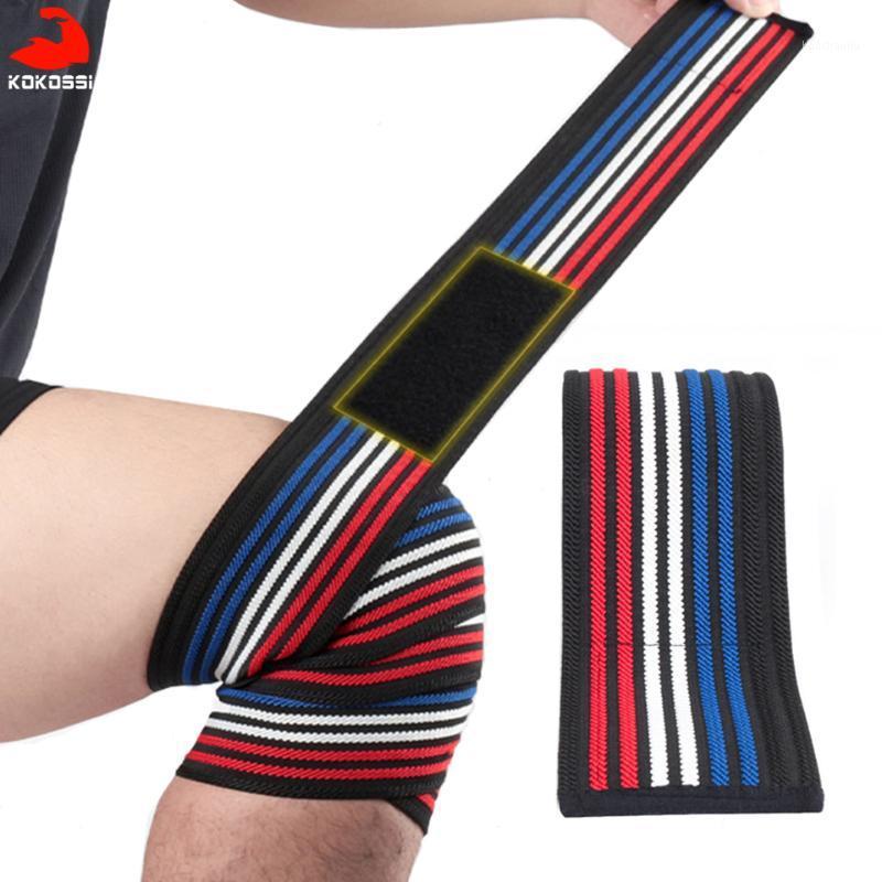 

KoKossi 1PCS Tricolor Stripes Knee Elbow 180cm*8cm Wrist Ankle Hand Support Wrap Sport Bandage Compression Strap Knee Support1, As picture