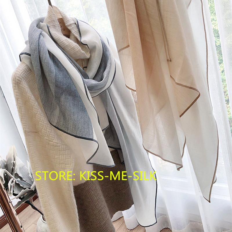 

K-M-S Fine wool like cashmere hand scarf two-color literary wild thin large shawl 100*200CM/100G