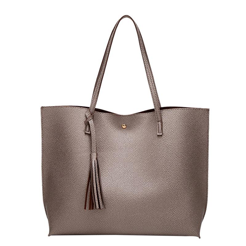 

Women's Soft Leather Handbag High Quality Women Shoulder Bag Shopper Tote Bucket Bag Fashion Women's Handbags 2021 New No Pocket