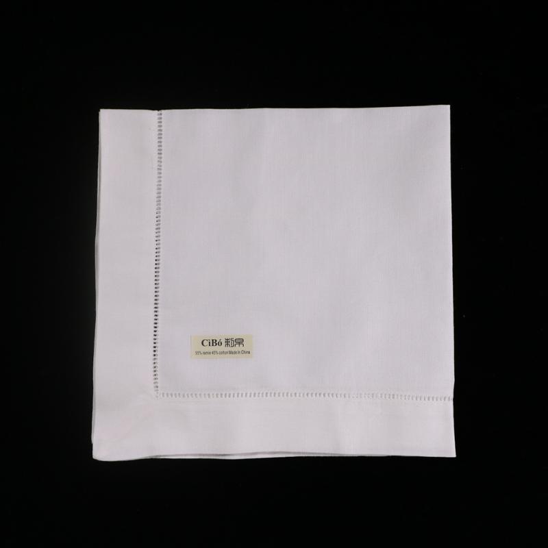 

N001-18: 120 pieces Ramie Cotton Blend White Hemstitch Dinner Napkins 18" x 18" Ladder Hemstitch Cloth Dinner Napkin