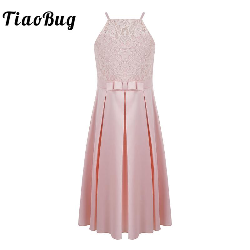 

Girl's Dresses Kids Girls Elegant Lace Satin Dress Children Costume Flower Girl Pageant Wedding Party Princess Petite Robe Filles, Red;yellow
