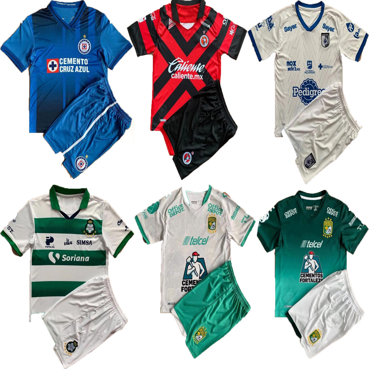 

Adult + Kids Kit Queretaro Santos Tijuana Laguna 21 22 soccer jerseys sets 2021 2022 children mexico liga mx Cruz Azul camisetas child football shirts mens suit, Beige
