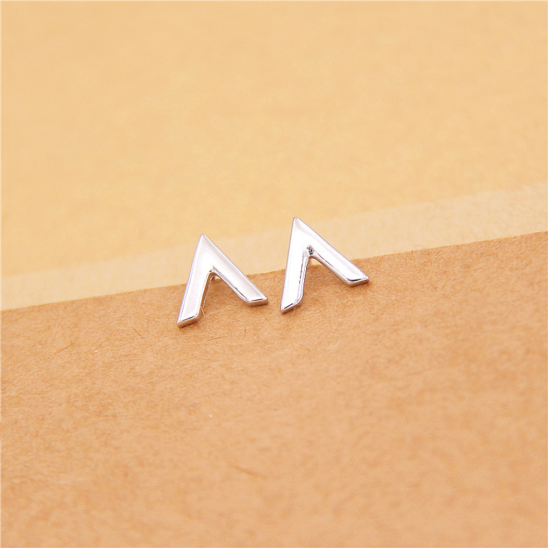 

Februaryfrost Brand Simple Letter V Shape Stud Earrings for Women Fashion Jewelry Korean Earring 100% 925 Sterling Silver Earrings Wedding G